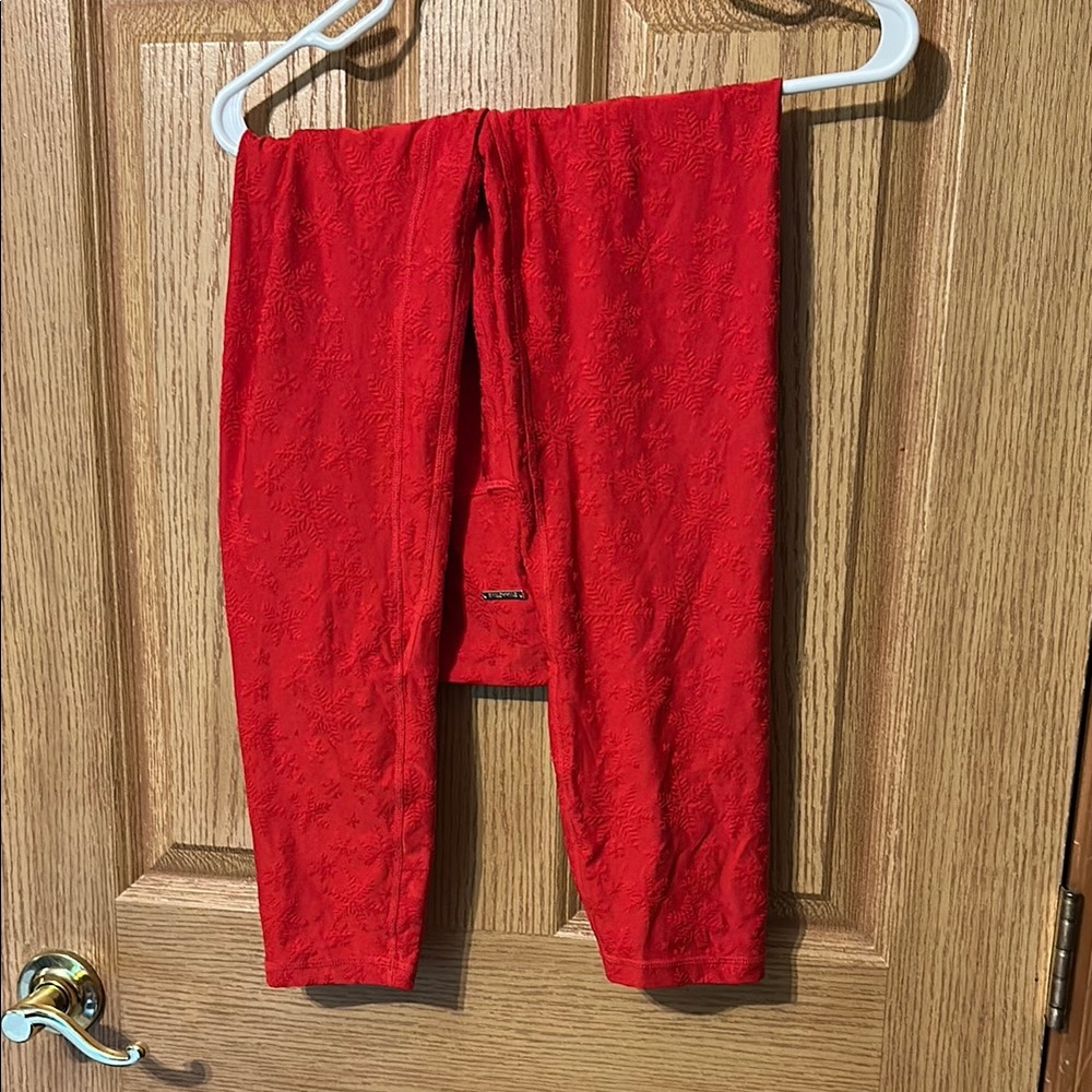 Zyia red snowflake leggings